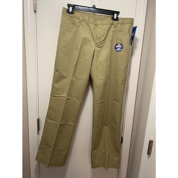 * Dickies Pants Girls Youth 20 Khaki Flat Front  Pants - Picture 1 of 8